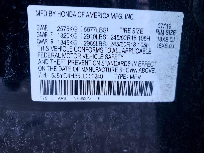 Продаж на аукціоні авто 2020 Acura Mdx, vin: 5J8YD4H35LL000240, номер лоту: 78252195