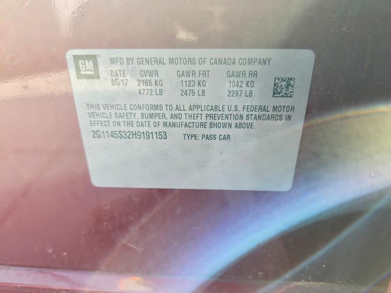 Aukcja sprzedaży 2017 Chevrolet Impala, vin: 2G1145S32H9191153, numer aukcji: 76557875