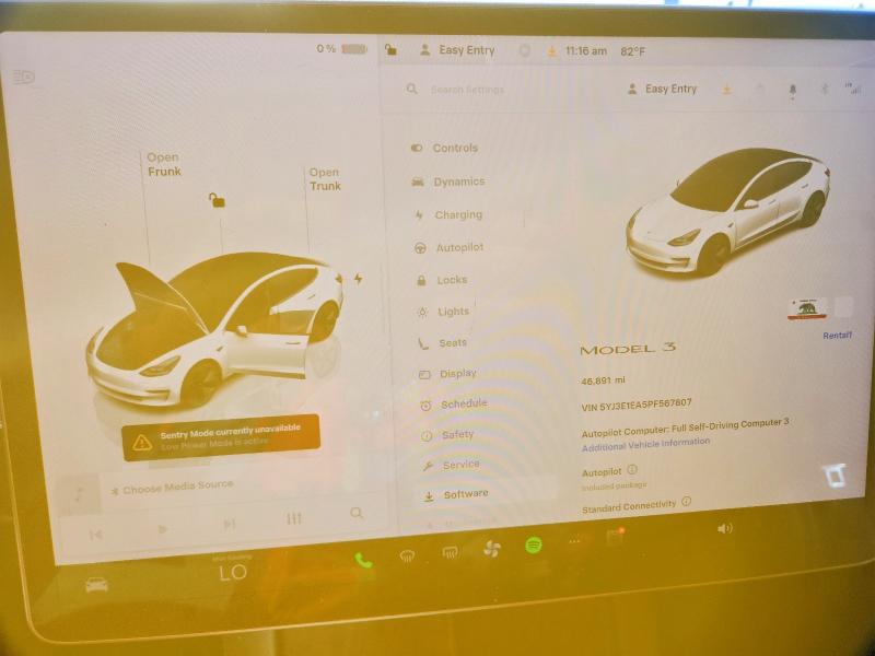 2023 Tesla Model 3 მანქანა იყიდება აუქციონზე, vin: 5YJ3E1EA5PF567807, აუქციონის ნომერი: 79020735