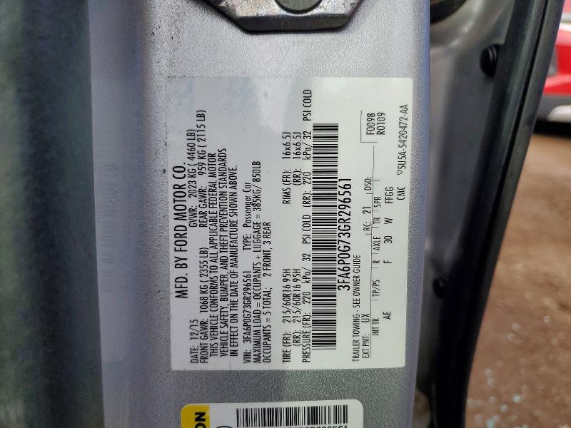 Aukcja sprzedaży 2016 Ford Fusion, vin: 3FA6P0G73GR296561, numer aukcji: 98391015