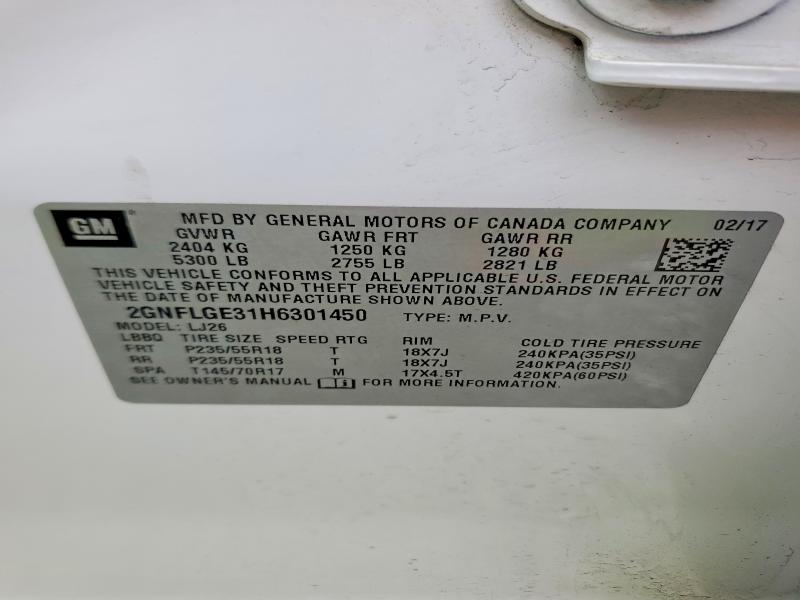 Продажа на аукционе авто 2017 Chevrolet Equinox, vin: 2GNFLGE31H6301450, номер лота: 78684675