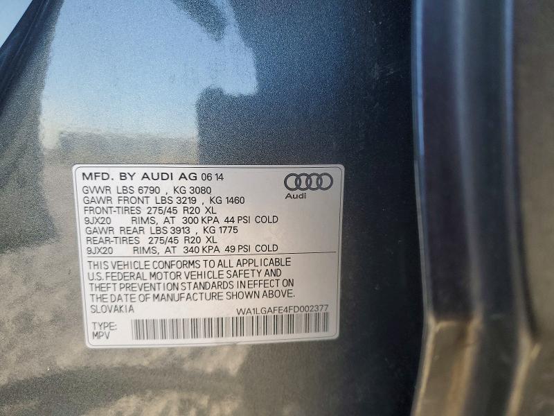 Aukcja sprzedaży 2015 Audi Q7, vin: WA1LGAFE4FD002377, numer aukcji: 75772775