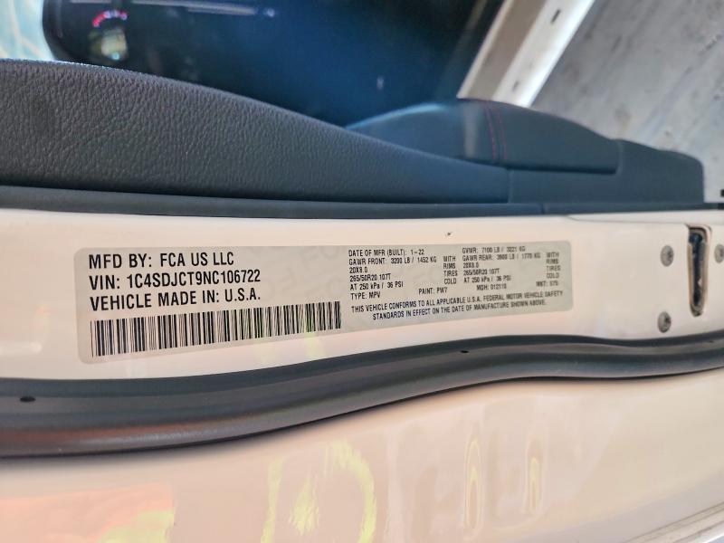 Продажа на аукционе авто 2022 Dodge Durango, vin: 1C4SDJCT9NC106722, номер лота: 77442815
