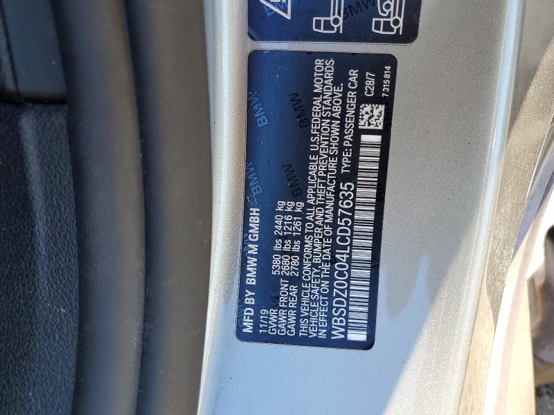 77618455 :رقم المزاد ، WBSDZ0C04LCD57635 vin ، 2020 Bmw M8 مزاد بيع