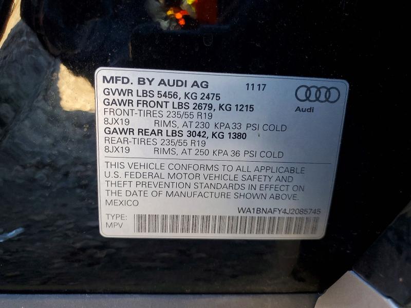 Aukcja sprzedaży 2018 Audi Q5, vin: WA1BNAFY4J2085745, numer aukcji: 77597035