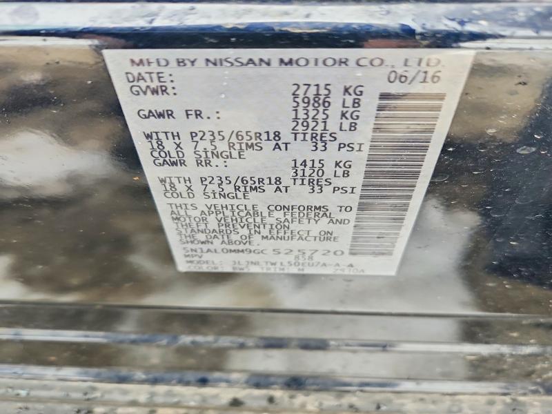 Aukcja sprzedaży 2016 Infiniti Qx60, vin: 5N1AL0MM9GC525720, numer aukcji: 78807685
