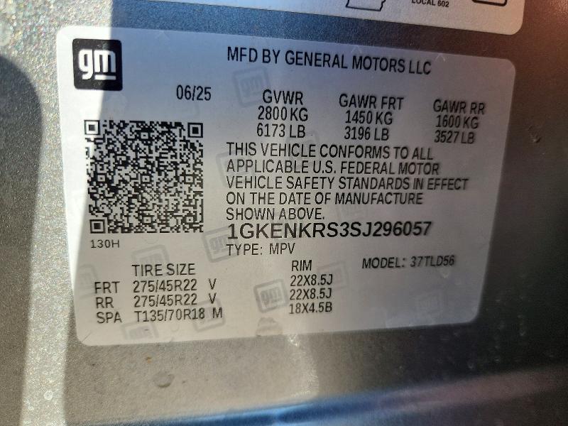 75977875 :رقم المزاد ، 1GKENKRS3SJ296057 vin ، 2025 Gmc Acadia مزاد بيع
