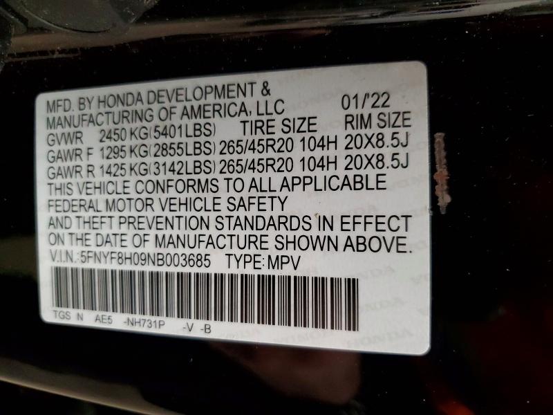 Продажа на аукционе авто 2022 Honda Passport, vin: 5FNYF8H09NB003685, номер лота: 77685595