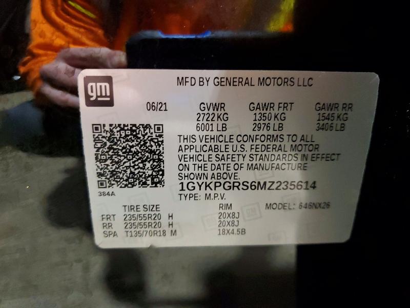 78320855 :رقم المزاد ، 1GYKPGRS6MZ235614 vin ، 2021 Cadillac Xt6 مزاد بيع