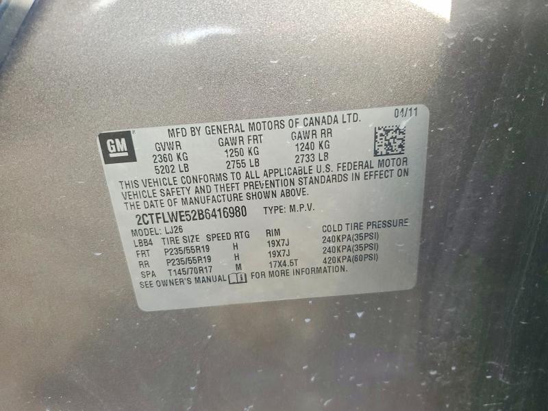 Aukcja sprzedaży 2011 Gmc Terrain, vin: 2CTFLWE52B6416980, numer aukcji: 77222775