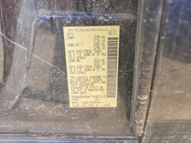 2013 Nissan Frontier S მანქანა იყიდება აუქციონზე, vin: 1N6AD0ER8DN748212, აუქციონის ნომერი: 76657805