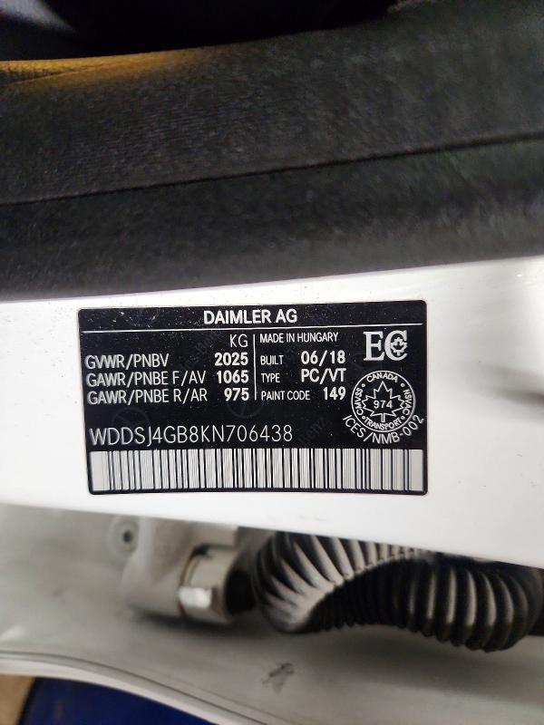 Продаж на аукціоні авто 2019 Mercedes-benz Cla, vin: WDDSJ4GB8KN706438, номер лоту: 78422765