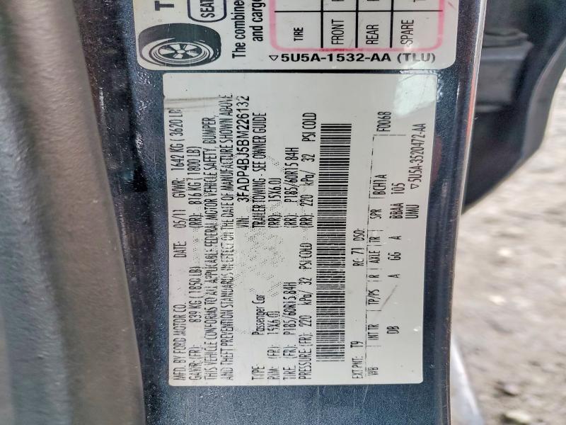 77742715 :رقم المزاد ، 3FADP4BJ5BM226132 vin ، 2011 Ford Fiesta مزاد بيع
