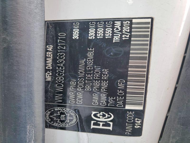 78150425 :رقم المزاد ، WD3BG2EA3G3121710 vin ، 2016 Mercedes Benz Metris مزاد بيع