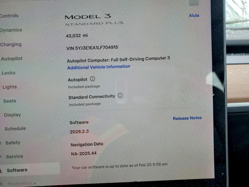 2020 Tesla Model 3 მანქანა იყიდება აუქციონზე, vin: 5YJ3E1EA1LF704915, აუქციონის ნომერი: 78319355