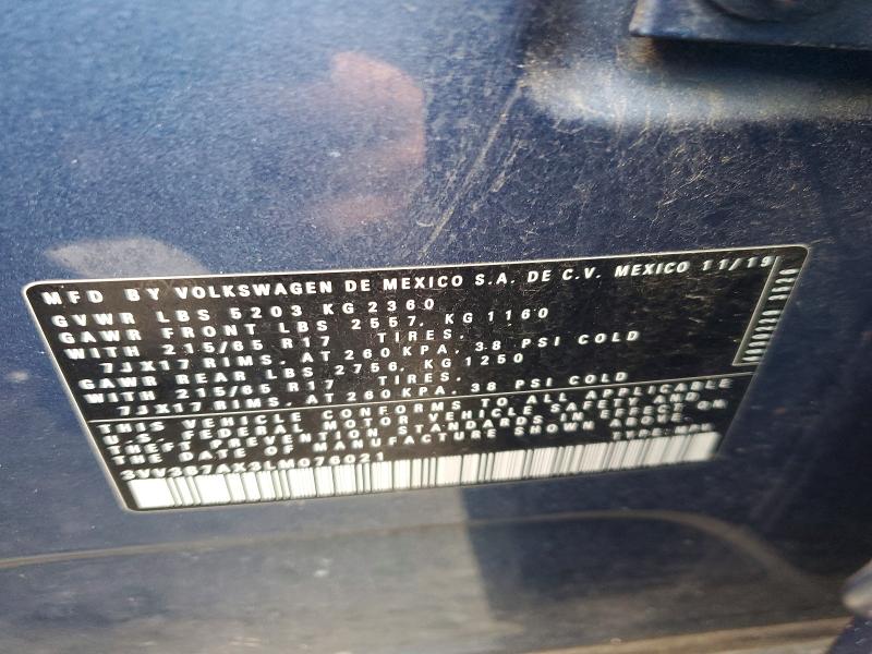 Продаж на аукціоні авто 2020 Volkswagen Tiguan, vin: 3VV3B7AX3LM076021, номер лоту: 78250605