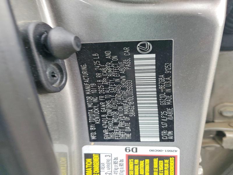 Продажа на аукционе авто 2020 Lexus Es 350, vin: 58AGZ1B10LU055033, номер лота: 77957095