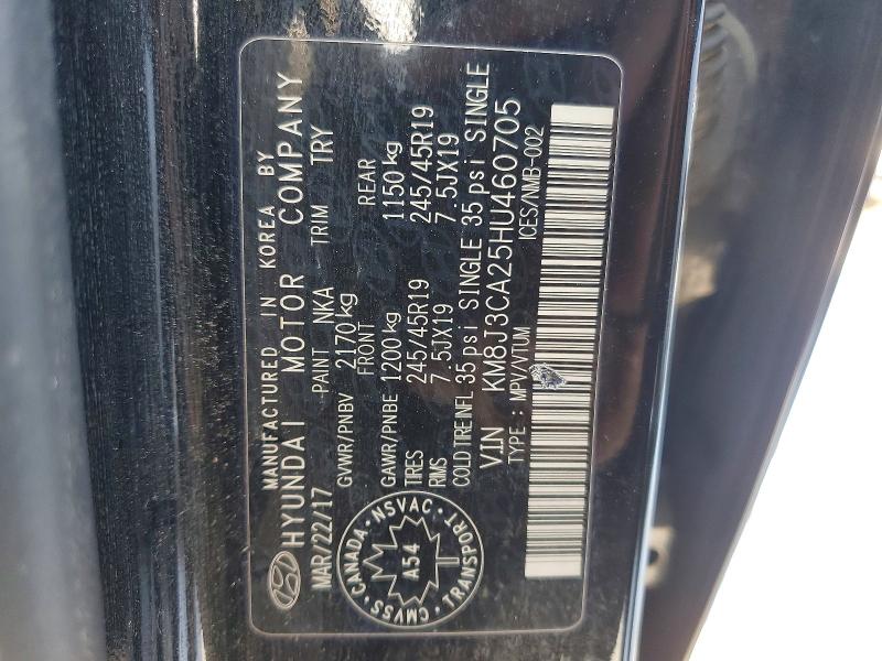 Aukcja sprzedaży 2017 Hyundai Tucson, vin: KM8J3CA25HU460705, numer aukcji: 79022505