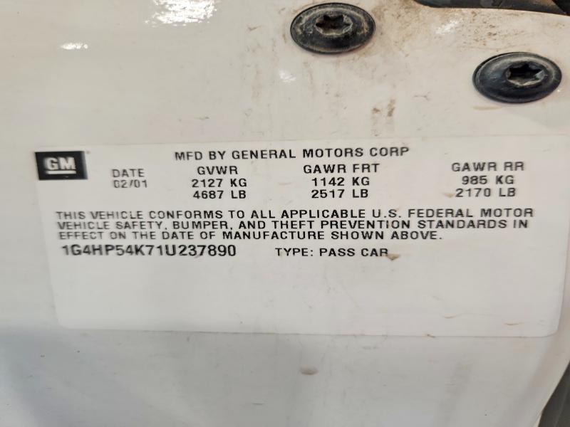 2001 Buick Lesabre მანქანა იყიდება აუქციონზე, vin: 1G4HP54K71U237890, აუქციონის ნომერი: 75165725