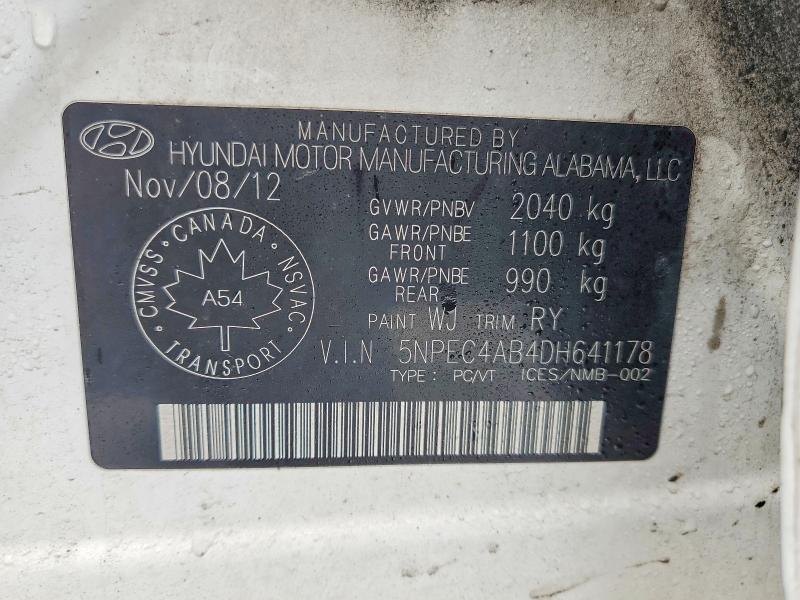 Aukcja sprzedaży 2013 Hyundai Sonata, vin: 5NPEC4AB4DH641178, numer aukcji: 78294765
