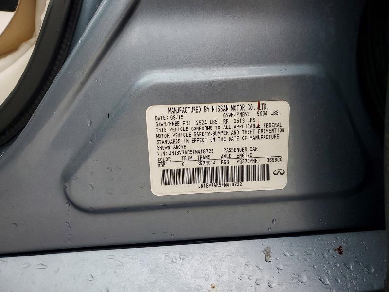 79033835 :رقم المزاد ، JN1BV7AR5FM418722 vin ، 2015 Infiniti Q50 مزاد بيع