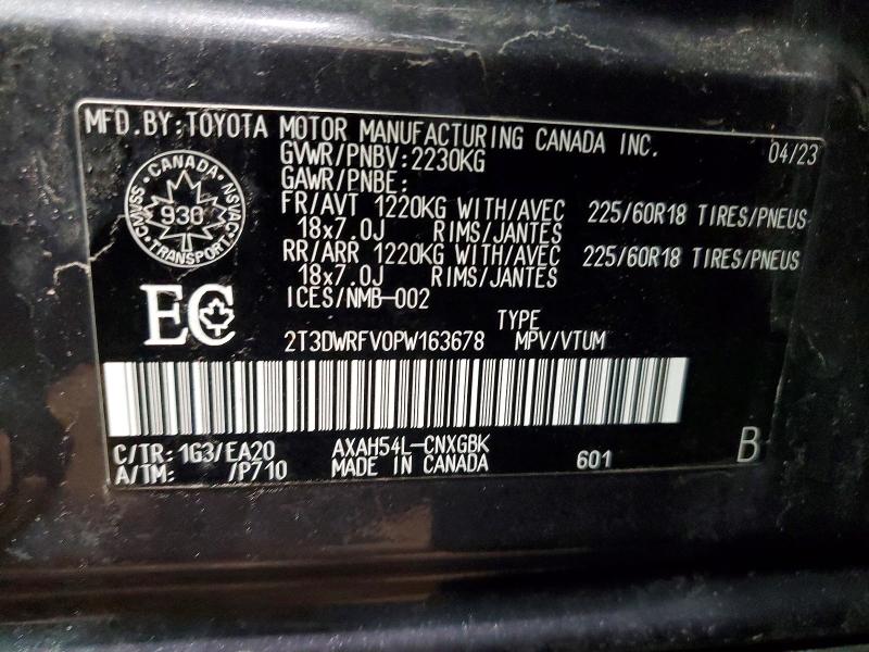 74636265 :رقم المزاد ، 2T3DWRFV0PW163678 vin ، 2023 Toyota Rav4 مزاد بيع