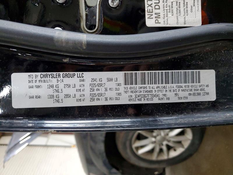 Aukcja sprzedaży 2015 Dodge Journey, vin: 3C4PDDBG7FT554541, numer aukcji: 78541185