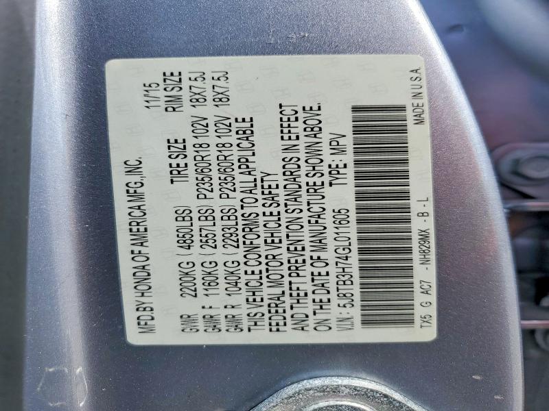 Продажа на аукционе авто 2016 Acura Rdx, vin: 5J8TB3H74GL011605, номер лота: 79082085
