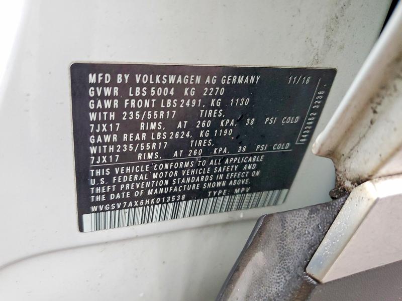 Продаж на аукціоні авто 2017 Volkswagen Tiguan Wolfsburg Edi, vin: WVGSV7AX6HK013538, номер лоту: 77626245