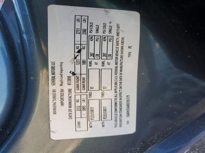2011 Cadillac Dts მანქანა იყიდება აუქციონზე, vin: 1G6KH5E64BU105179, აუქციონის ნომერი: 75805725