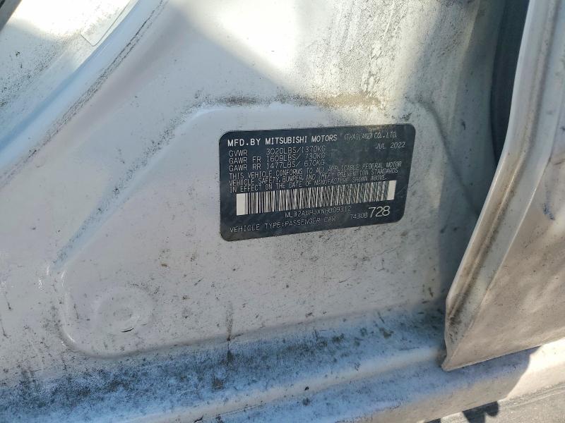 Aukcja sprzedaży 2022 Mitsubishi Mirage, vin: ML32AUHJXNH009312, numer aukcji: 76785845