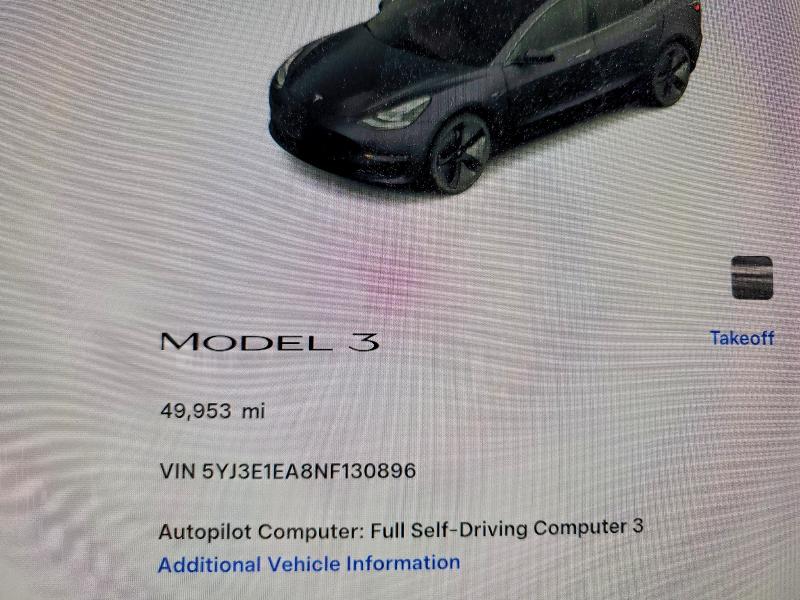 2022 Tesla Model 3 მანქანა იყიდება აუქციონზე, vin: 5YJ3E1EA8NF130896, აუქციონის ნომერი: 76741295