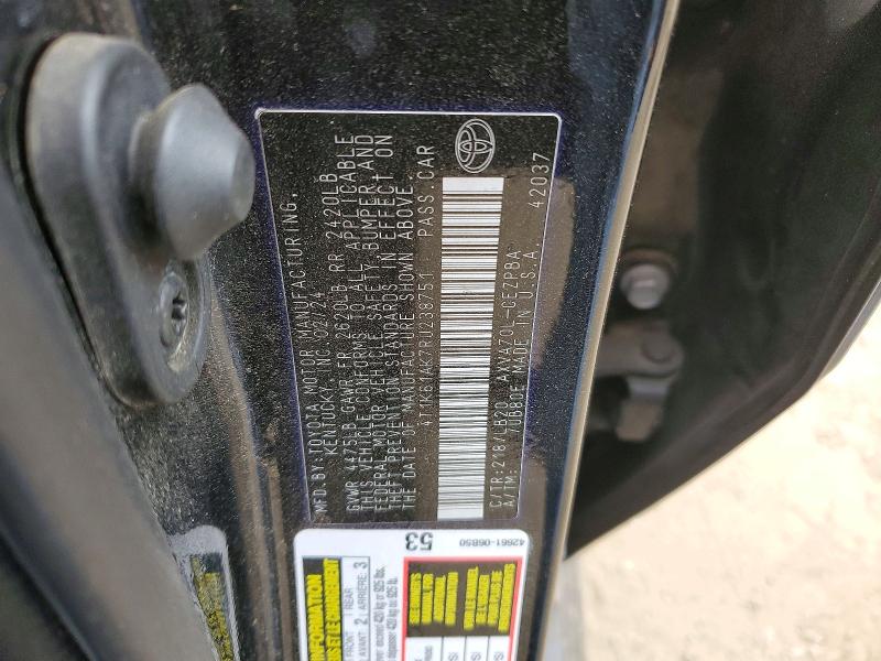 2024 Toyota Camry მანქანა იყიდება აუქციონზე, vin: 4T1K61AK7RU238751, აუქციონის ნომერი: 76542545