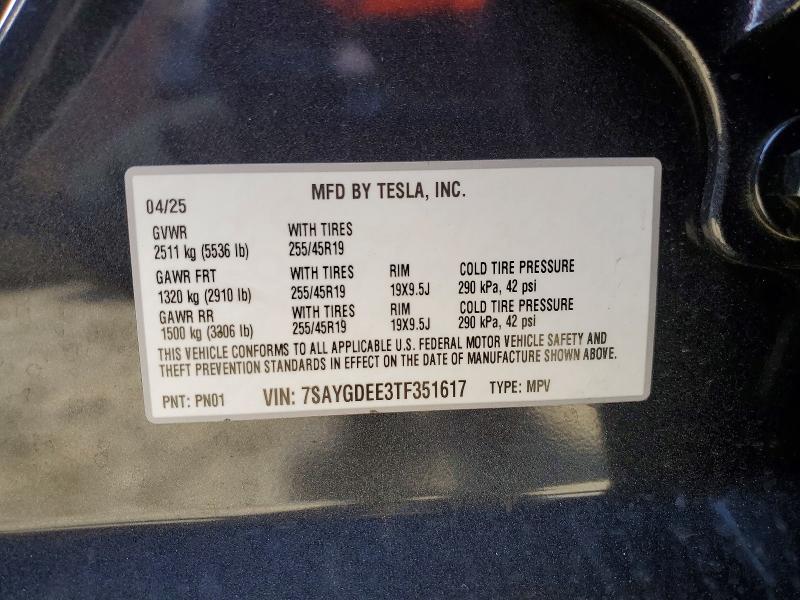 Продаж на аукціоні авто 2026 Tesla Model Y, vin: 7SAYGDEE3TF351617, номер лоту: 75498035