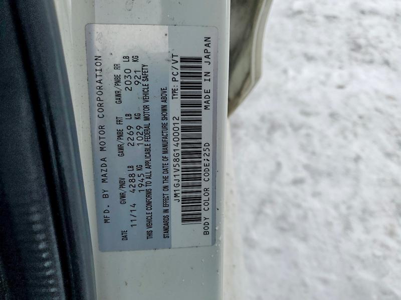 77603615 :رقم المزاد ، JM1GJ1V58G1400012 vin ، 2016 Mazda 6 مزاد بيع