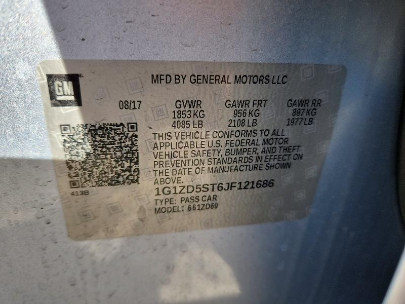 75479435 :رقم المزاد ، 1G1ZD5ST6JF121686 vin ، 2018 Chevrolet Malibu مزاد بيع
