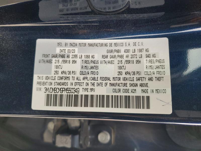 78901995 :رقم المزاد ، 3MVDMBCM9PM550349 vin ، 2023 Mazda Cx-30 مزاد بيع