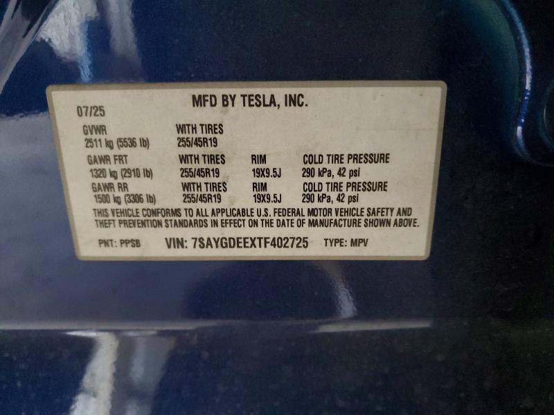 Aukcja sprzedaży 2026 Tesla Model Y, vin: 7SAYGDEEXTF402725, numer aukcji: 77001145