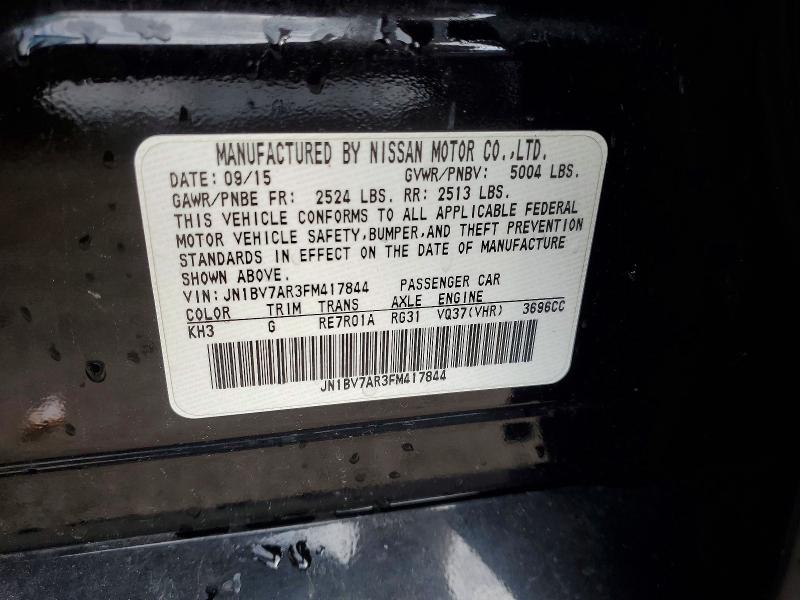 Aukcja sprzedaży 2015 Infiniti Q50, vin: JN1BV7AR3FM417844, numer aukcji: 79220015