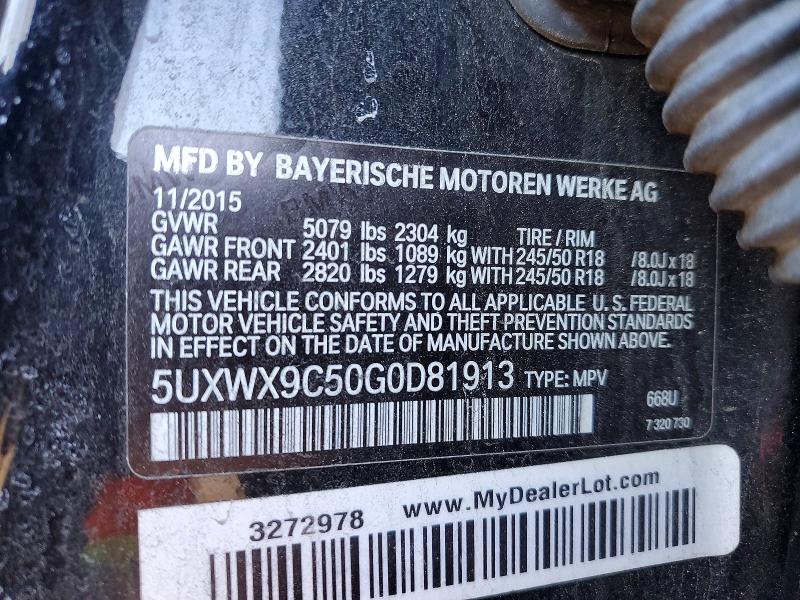 2016 Bmw X3 Xdrive2 მანქანა იყიდება აუქციონზე, vin: 5UXWX9C50G0D81913, აუქციონის ნომერი: 76391255
