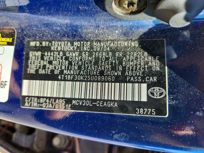 78589855 :رقم المزاد ، 4T1BF30K25U089060 vin ، 2005 Toyota Camry مزاد بيع