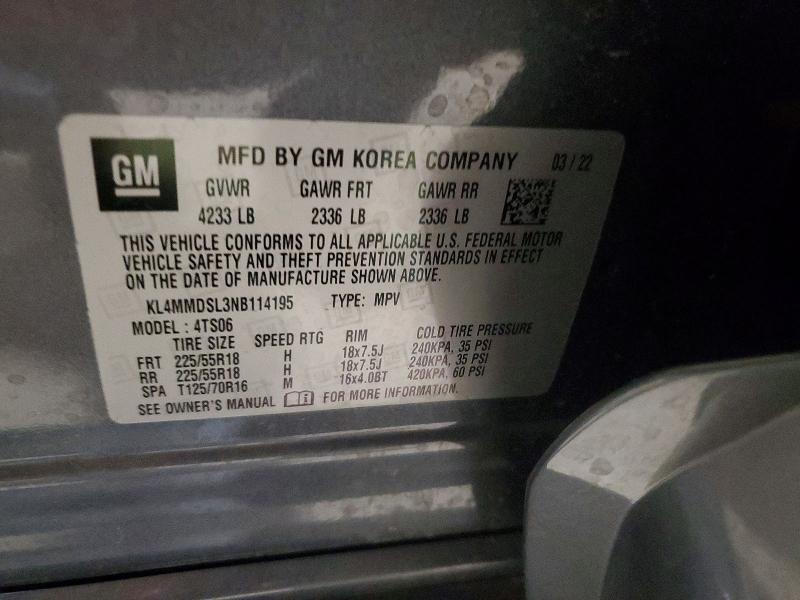 79190635 :رقم المزاد ، KL4MMDSL3NB114195 vin ، 2022 Buick Encore Gx مزاد بيع