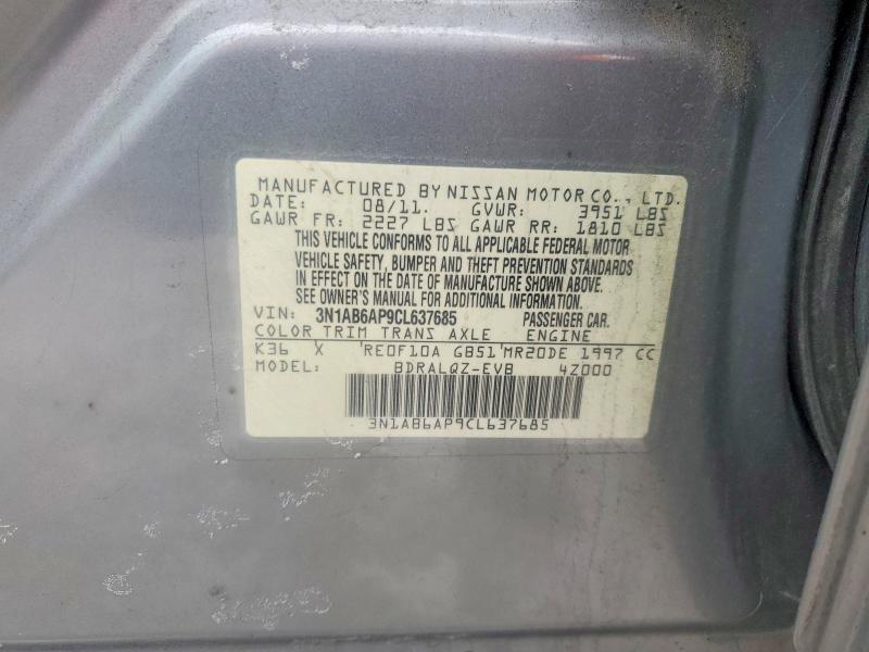 Aukcja sprzedaży 2012 Nissan Sentra 2.0, vin: 3N1AB6AP9CL637685, numer aukcji: 77797045