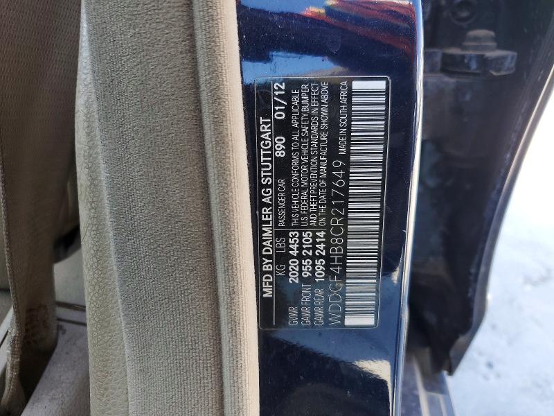 Aukcja sprzedaży 2012 Mercedes-benz C, vin: WDDGF4HB8CR217649, numer aukcji: 79108405