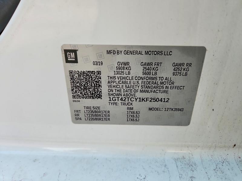 Продаж на аукціоні авто 2019 Gmc Sierra, vin: 1GT42TCY1KF250412, номер лоту: 75932735