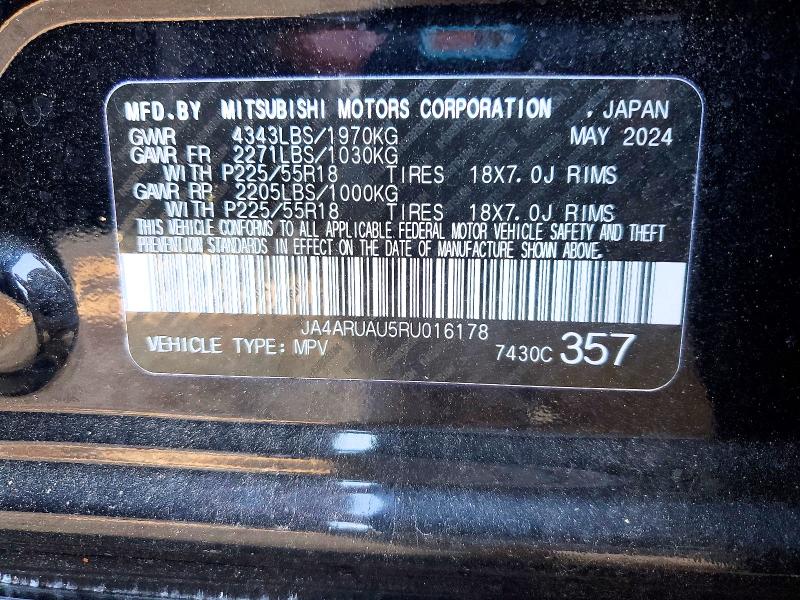 Продаж на аукціоні авто 2024 Mitsubishi Outlander Sport, vin: JA4ARUAU5RU016178, номер лоту: 77394495