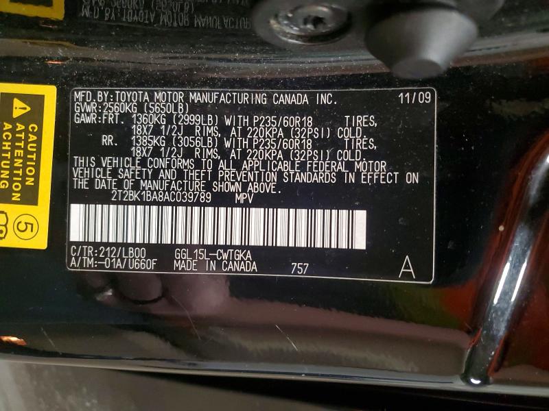 77674025 :رقم المزاد ، 2T2BK1BA8AC039789 vin ، 2010 Lexus Rx مزاد بيع