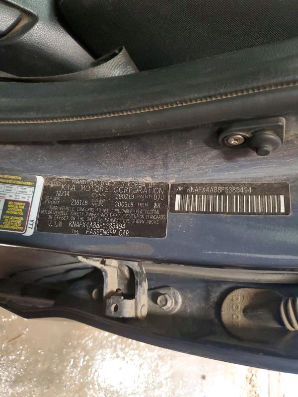 78107005 :رقم المزاد ، KNAFX4A88F5385494 vin ، 2015 Kia Forte Ex 4d Sedan مزاد بيع