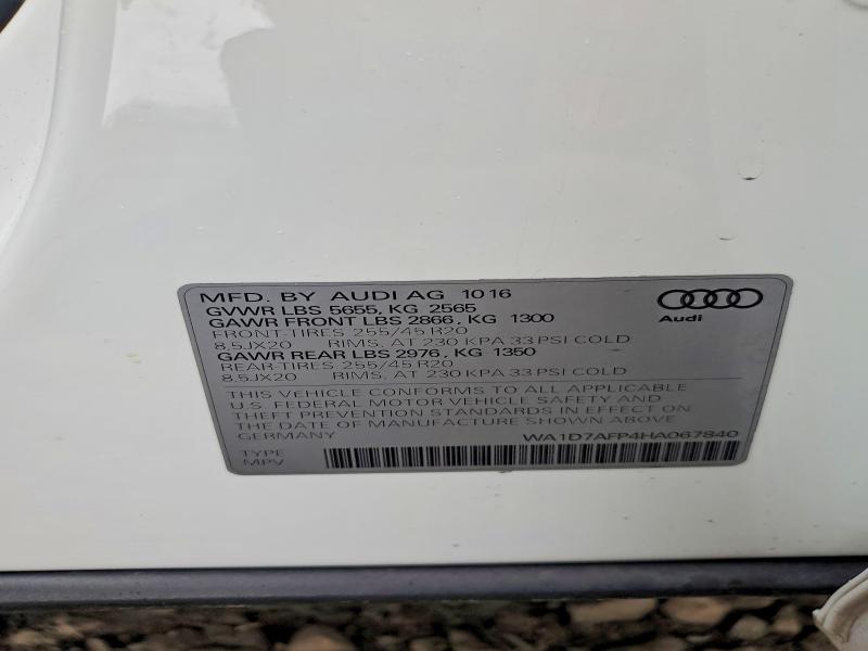 Aukcja sprzedaży 2017 Audi Q5, vin: WA1D7AFP4HA067840, numer aukcji: 77404445