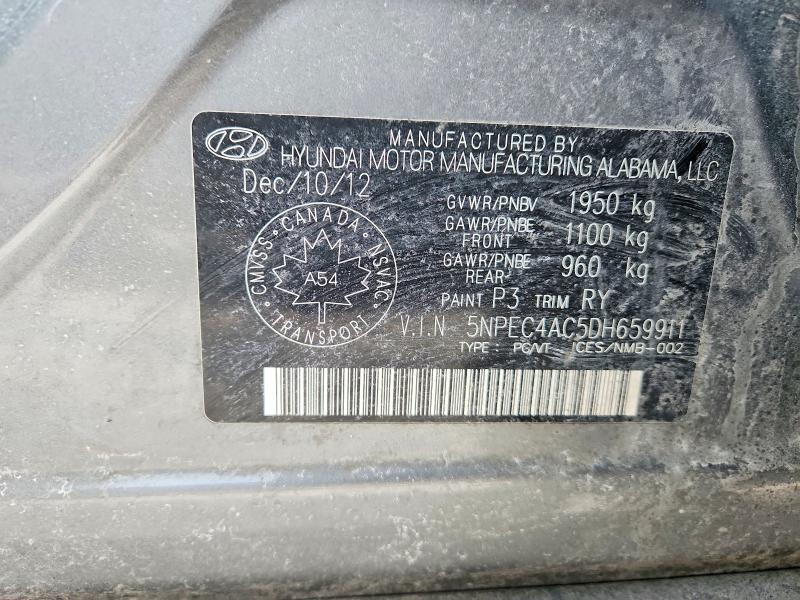 2013 Hyundai Sonata მანქანა იყიდება აუქციონზე, vin: 5NPEC4AC5DH659911, აუქციონის ნომერი: 76343065